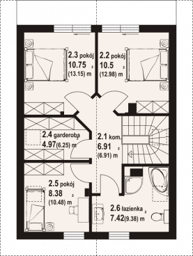 Rzut projektu gąsawa a3 dws - Poddasze
