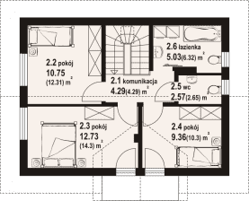 Rzut projektu jarkowo aa 70 dws - Poddasze