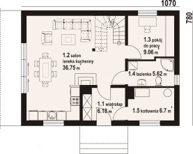 Rzut projektu zawojowo a3 dws - Parter