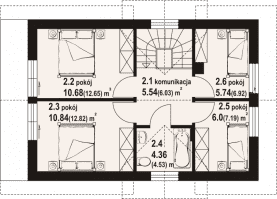 Rzut projektu osieczno aa 70 - Poddasze
