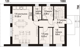 Rzut projektu trzebowice a3 pcr - Parter