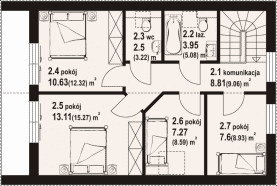 Rzut projektu trzebowice a3 pcr - Poddasze