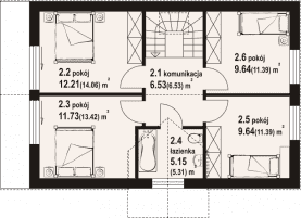 Rzut projektu żarki a3 pcr - Poddasze