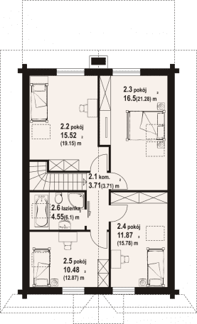Rzut projektu głogoczów 16 dw PC - Poddasze