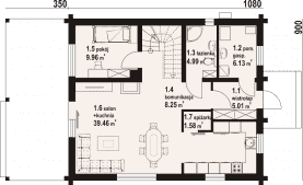 Rzut projektu gryfice 16 dw PC - Parter