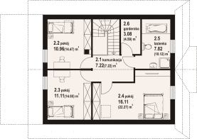 Rzut projektu gryfice 16 dw PC - Poddasze