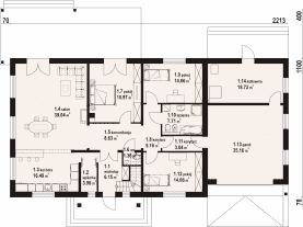 Rzut projektu dęborzyce 25 dwst - Parter