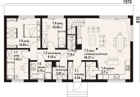 Rzut projektu alamowice dws - Parter