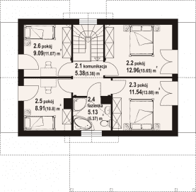 Rzut projektu zawojowo a5 dw - Poddasze