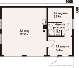 Rzut projektu GDS 2-08 - Parter