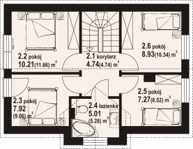 Rzut projektu janowo bb 70 - Poddasze