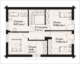 Rzut projektu osiek 313 dw - Poddasze