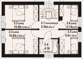 Rzut projektu osieczno bb 70 - Poddasze