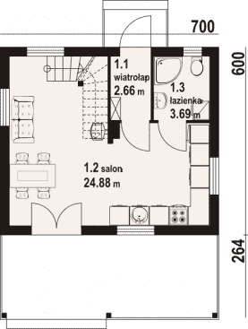 Rzut projektu ostrów 3 dws - Parter