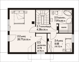 Rzut projektu orłowo 19 dw - Poddasze