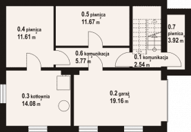 Rzut projektu garwolin 9 dws - Piwnica