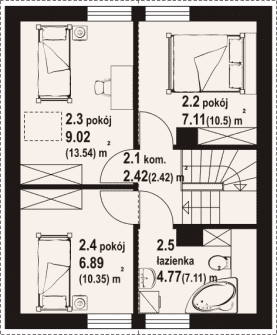 Rzut projektu gładyszowo bb 70 - Poddasze