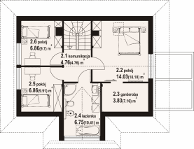 Rzut projektu zawoja 14 dw - Poddasze