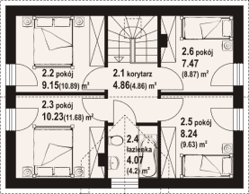 Rzut projektu cedry bb 70 - Poddasze
