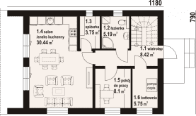 Rzut projektu trzebowice a3 pcrte - Parter