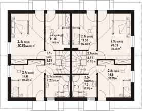 Rzut projektu piaskowo 13 ab - Poddasze