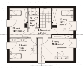 Rzut projektu jagodno - Poddasze