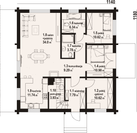 Rzut projektu grodowo dw - Parter