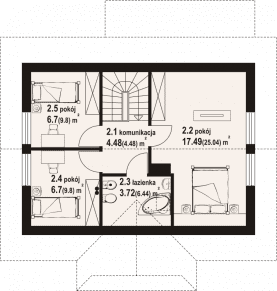 Rzut projektu zawoja 24 dw - Poddasze