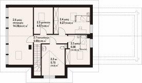 Rzut projektu chmielów 55 g dw - Poddasze