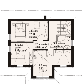 Rzut projektu krasnorost dw - Poddasze