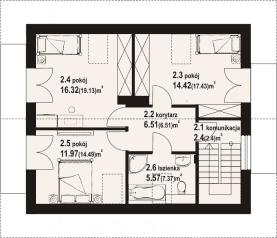 Rzut projektu izabelów - Poddasze