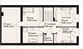 Rzut projektu podbrzezie ab - Poddasze