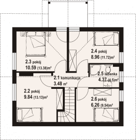 Rzut projektu łącko dw 9 - Poddasze