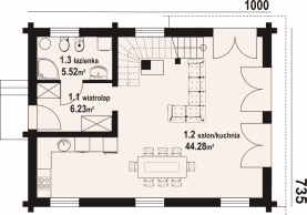 Rzut projektu szyszkowo dw - Parter