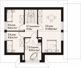 Rzut projektu zawoja dw 8 - Poddasze