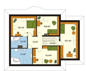 Rzut projektu Skowronek 2 (CE) - poddasze