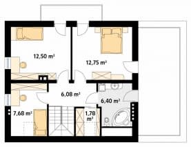 Rzut projektu Drozd (CE) - poddasze