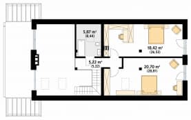 Rzut projektu Weranda 5 (CE) - poddasze