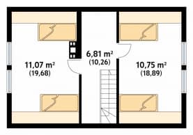 Rzut projektu Motylek (KO) - poddasze