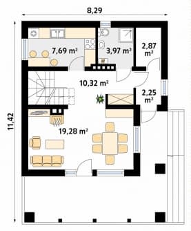 Rzut projektu Takt 2 (Y) - parter
