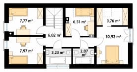 Rzut projektu Bez 3 (KO) - poddasze