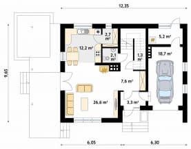 Rzut projektu Leo (CE) - parter
