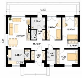 Rzut projektu Fistaszek 5 (KO) - parter
