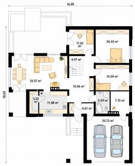 Rzut projektu Ambrozja 2 (CE) - parter