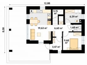 Rzut projektu Alikante 3 (Y) - parter