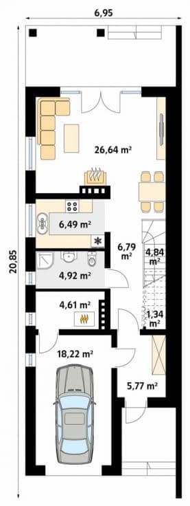 Rzut projektu Koliber 3 (CE) - parter