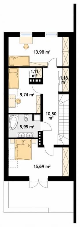 Rzut projektu Koliber 3 (CE) - poddasze
