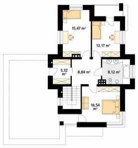 Rzut projektu Cyprys 6 (KO) - pietro1