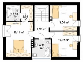 Rzut projektu Ibis 2 (KO) - poddasze