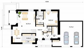 Rzut projektu Onyks 4 (SI) - parter